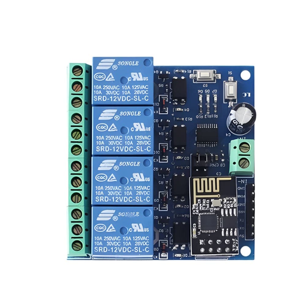 Buy ESP8266 WiFi 12V 4-Channel Relay Module – Multi-Device Control