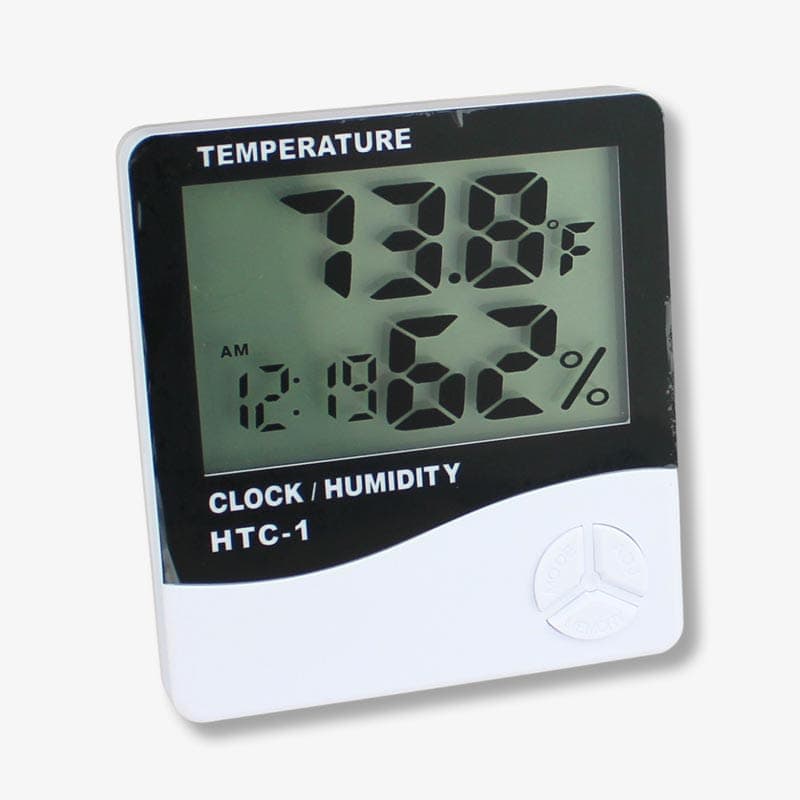 HTC-1 Digital Hygrometer Thermometer Humidity Meter with Clock LCD Dis