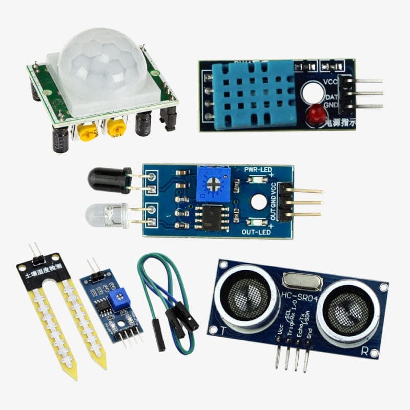 5 in 1 Arduino Sensor Kit - Ultrasonic, PIR, IR Proximity, DHT11 and S